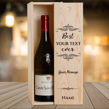 Best Any Title Ever Black - Personalised Wooden Single Wine Box