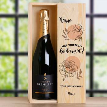 Will You Be My Bridesmaid? Flowers - Personalised Single Champagne Box