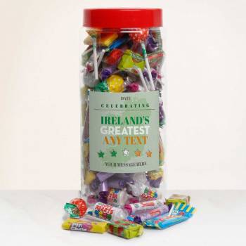 Ireland's Greatest Any Text Personalised Sweets Jar