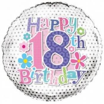 Happy 18th Flowers Birthday Balloon in a Box