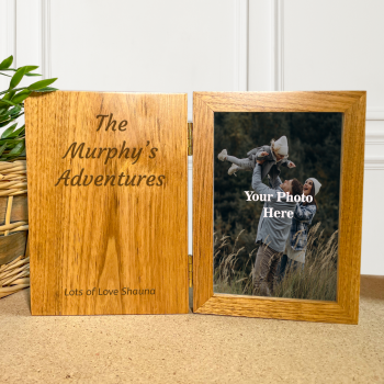 Any Message Personalised Wooden Photo Book Frame - 4''x6''