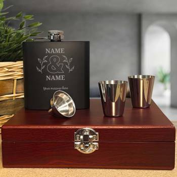 Couple's Name - Personalised Coated Hip Flask