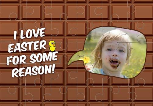 Easter Love Chocolate Photo Personalised Jigsaw