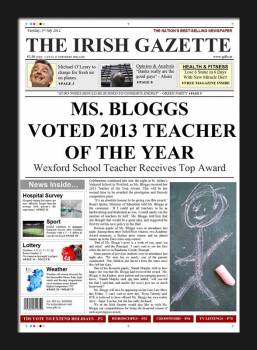 Teacher of the Year - Female Newspaper Spoof