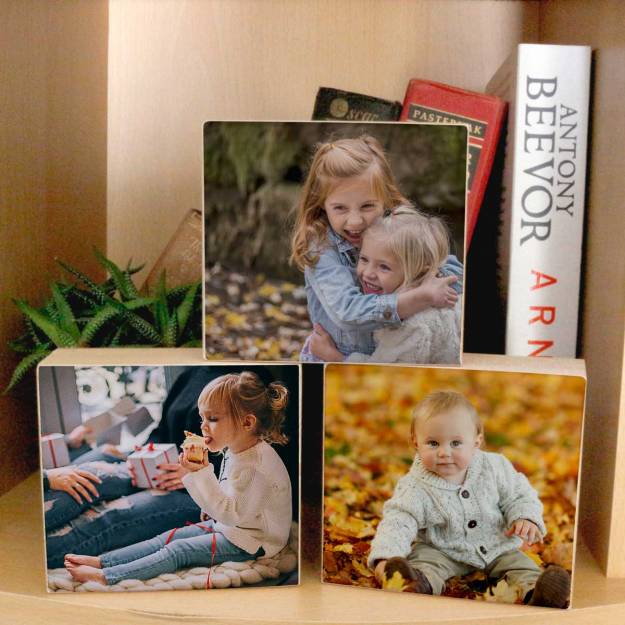 Personalised Photo - Wooden Photo Blocks 4x4