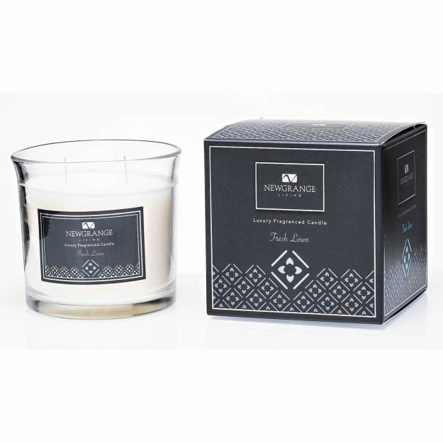 Fresh Linen 2 Wick Luxury Candle - Newgrange Living
