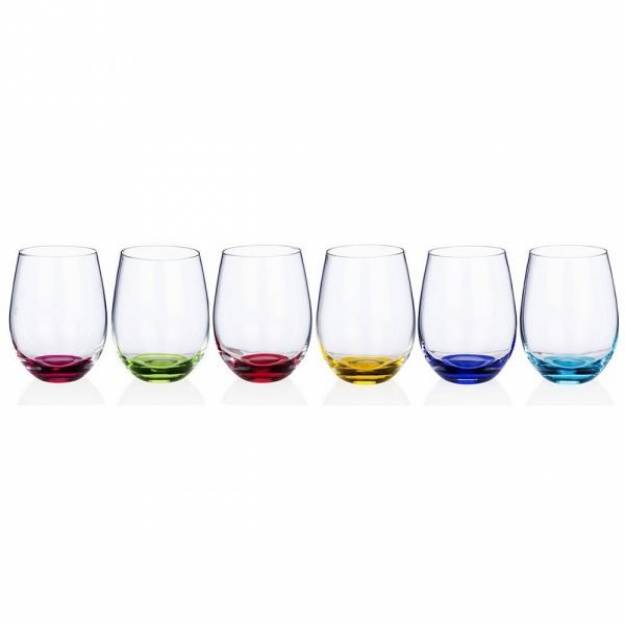 Rainbow Party Stemless Wine Glasses Set of 6 - Newgrange Living