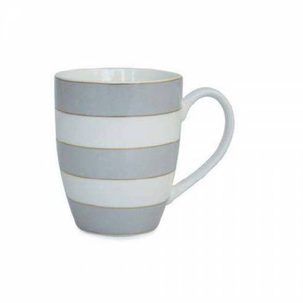 Set 6 Bone China Mugs - Spots & Stripes - Grey from Tipperary Crystal