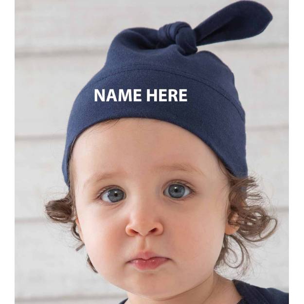 Baby One-Knot Hat - Embroidered