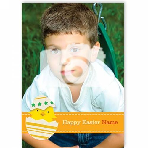 Happy Easter Chick Photo Upload Card