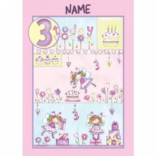 Birthday Girl 3 Today Birthday Card