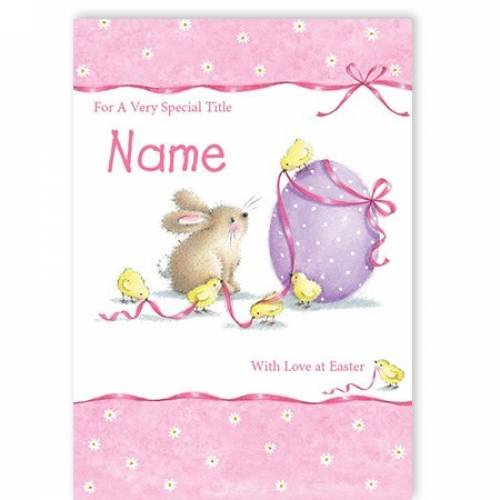 Love On Easter Rabbit Chick Easter Card