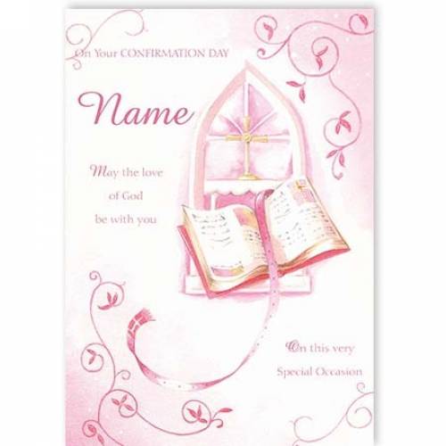 Pink Girl On Your Confirmation Day Card