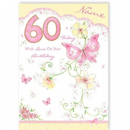 Butterfly Happy 60th Birthday Card