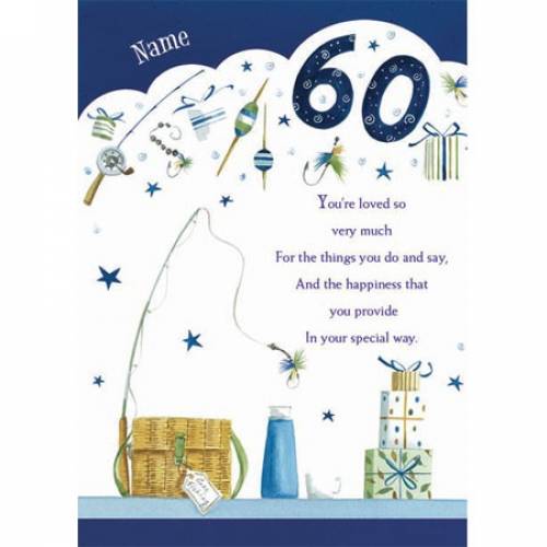 Fishing Happy 60th Birthday Card