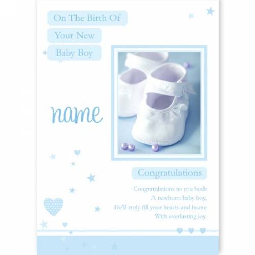 Blue Birth On Your New Baby Boy Baby Card