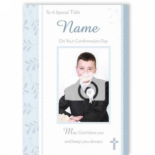 Boy's On Your Confirmation Day Photo Confirmation Card
