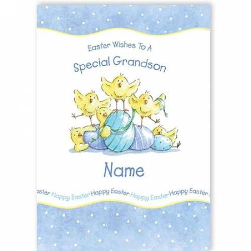 Easter Wishes To A Special Grandson Name Card