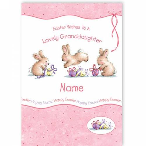 Easter Bunnies Wishes To A Lovely Granddaughter Card