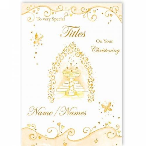 Special Any Relation Neutral Butterflies On Your Christening Card