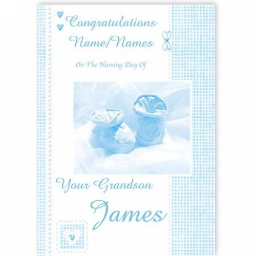 Congratulations Naming Day Your Grandson Card