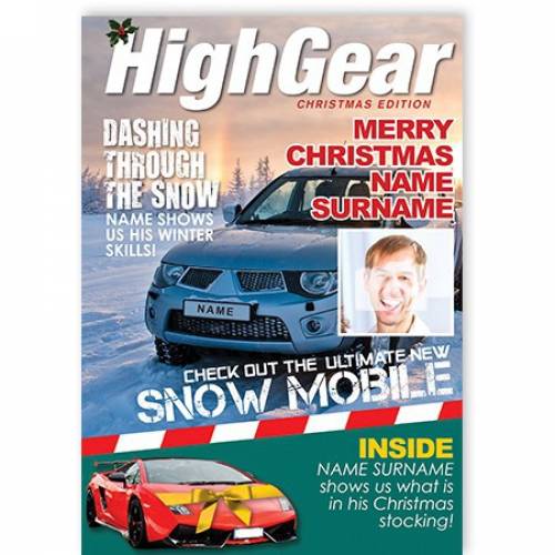 High Gear Christmas Edition Fast Car Card