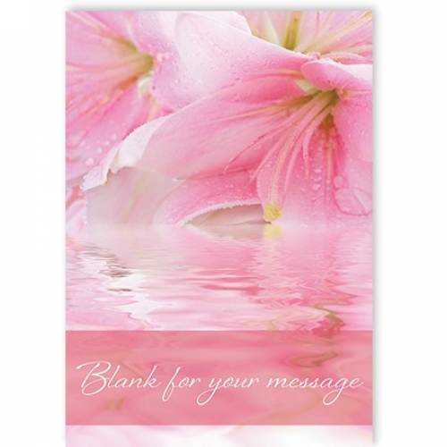 Blank For Your Message Pink Flower Water Card