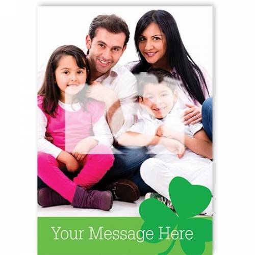 Blank Message Photo Shamrock St Patrick's Day Card