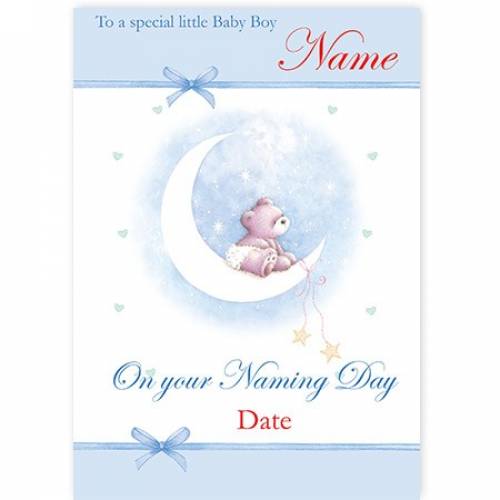Blue Special Little Baby Boy On Your Naming Day Card