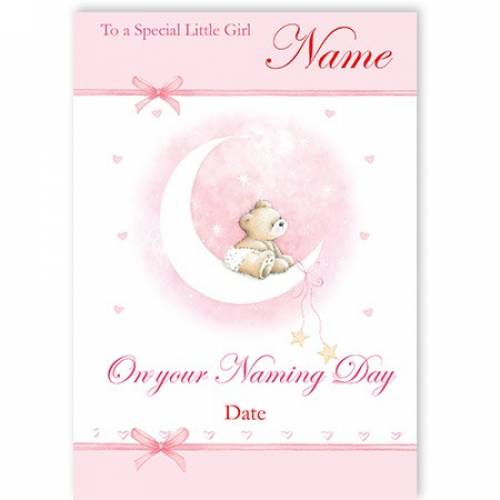 Pink Special Little Baby Girl On Your Naming Day Card
