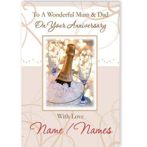 To A Wonderful Mum And Dad On Your Anniversary Card