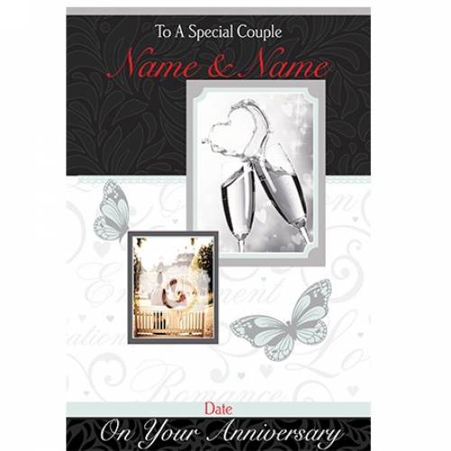 To A Special Couple Name And Name On Your Anniversary Date Card