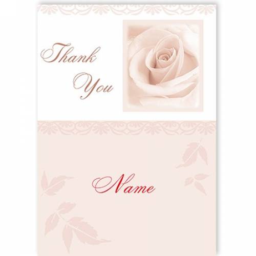 White Rose Thank You Card