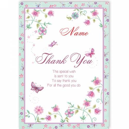 Butterflies Thank You This Special Wish Card