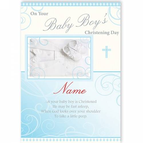 On Your Baby Boy's Christening Day Card