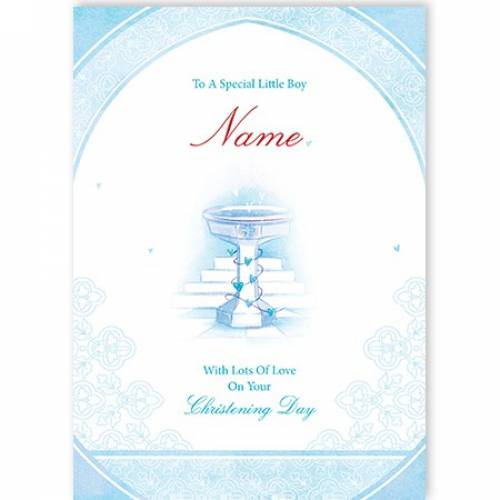 Special Little Boy Blue On Your Christening Day Card