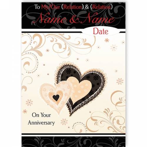 Anniversary Personalised Heart Card