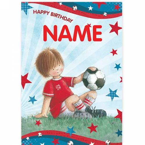 Boy Football Soccer Happy Birthday Card