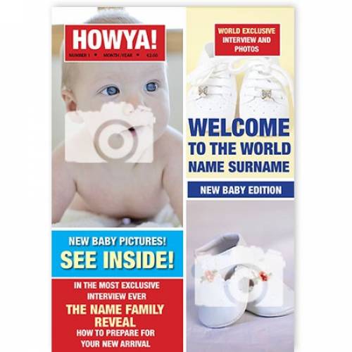 Howya New Baby Magazine Cover Card