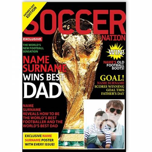 Soccer Football Wins Best Day Father's Day Card