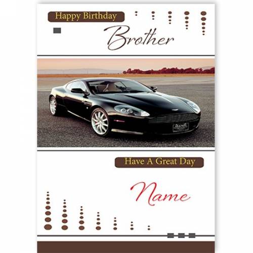 Sports Car Happy Birthday Brother Card