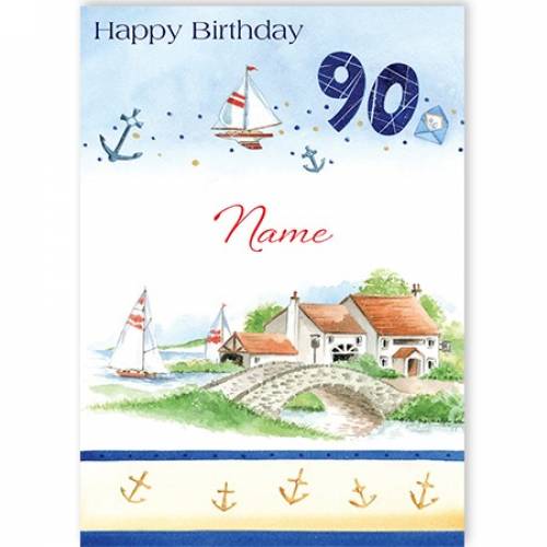 Country Home 90th Birthday Card