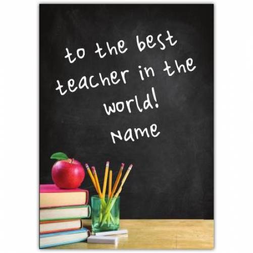 Best Teacher Chalk Board Card
