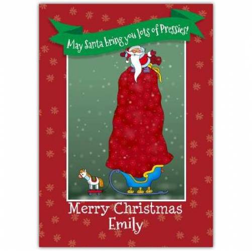 May Sante Bring You Lots Of Pressies Merry Christmas Card