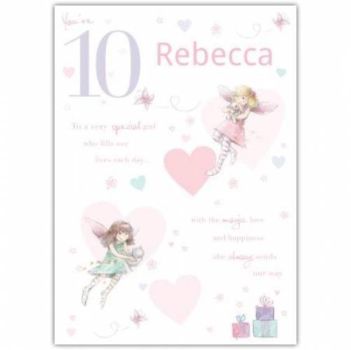 Special Girl Fairy Happy 10th Birthday Card