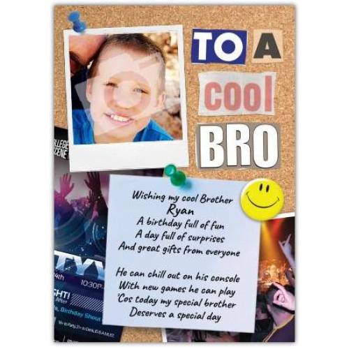 Cool Bro Photo Birthday Card