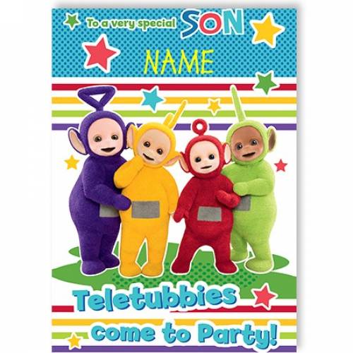 Very Special Son Teletubbies Come To Party Card