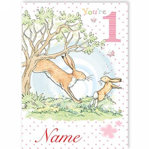 One Today Bunny Rabbit Girl Birthday Card