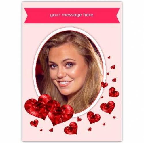 Any Message And Photo Floating Hearts Card