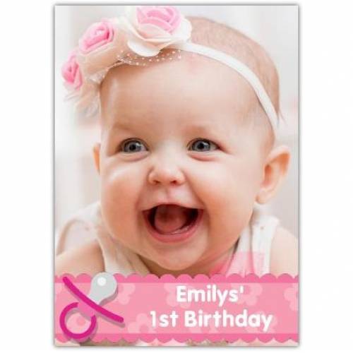 First Birthday Pink Soother Card